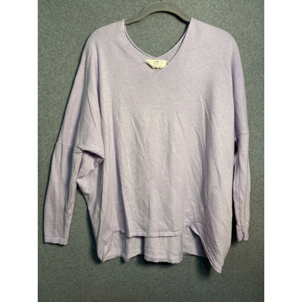 Hyped Unicorn Oversized Lavender Sweater S/M Drop Shoulder Slouchy Cozy Boho
